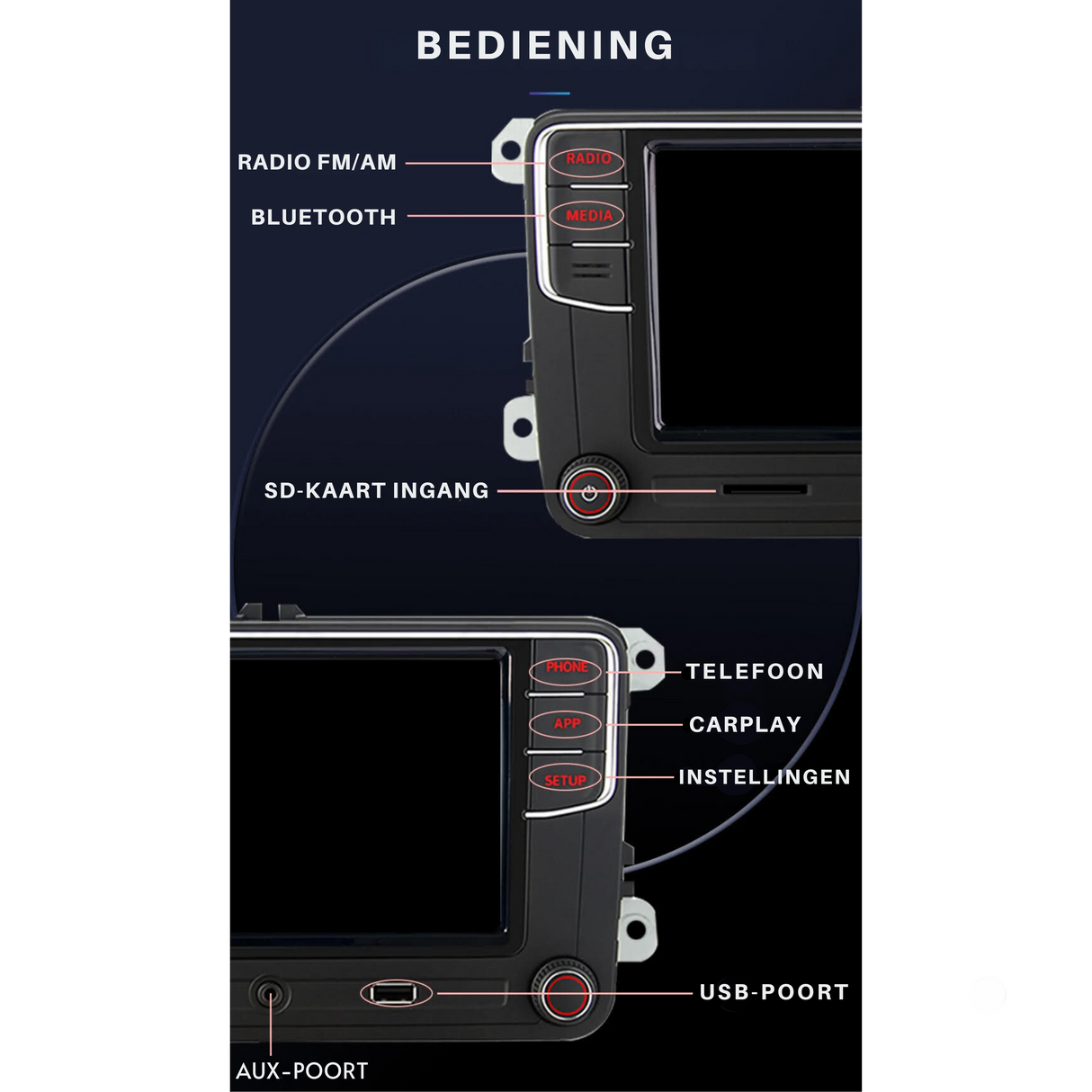RCD 330 NoName - Volkswagen Apple Carplay en Android Auto Infotainmentsysteem