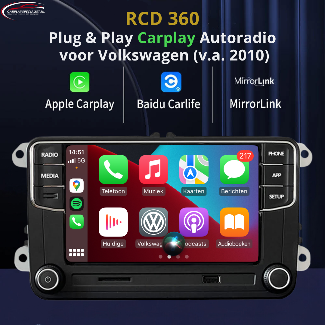 RCD 360 Apple Carplay en Bluetooth - Volkswagen Apple Carplay Infotainmentsyteem
