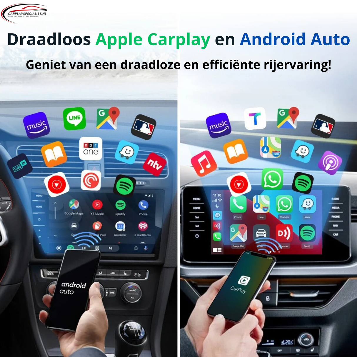 Carlinkit 5.0 CPC200-2Air: Draadloze Apple CarPlay & Android Auto Adapter