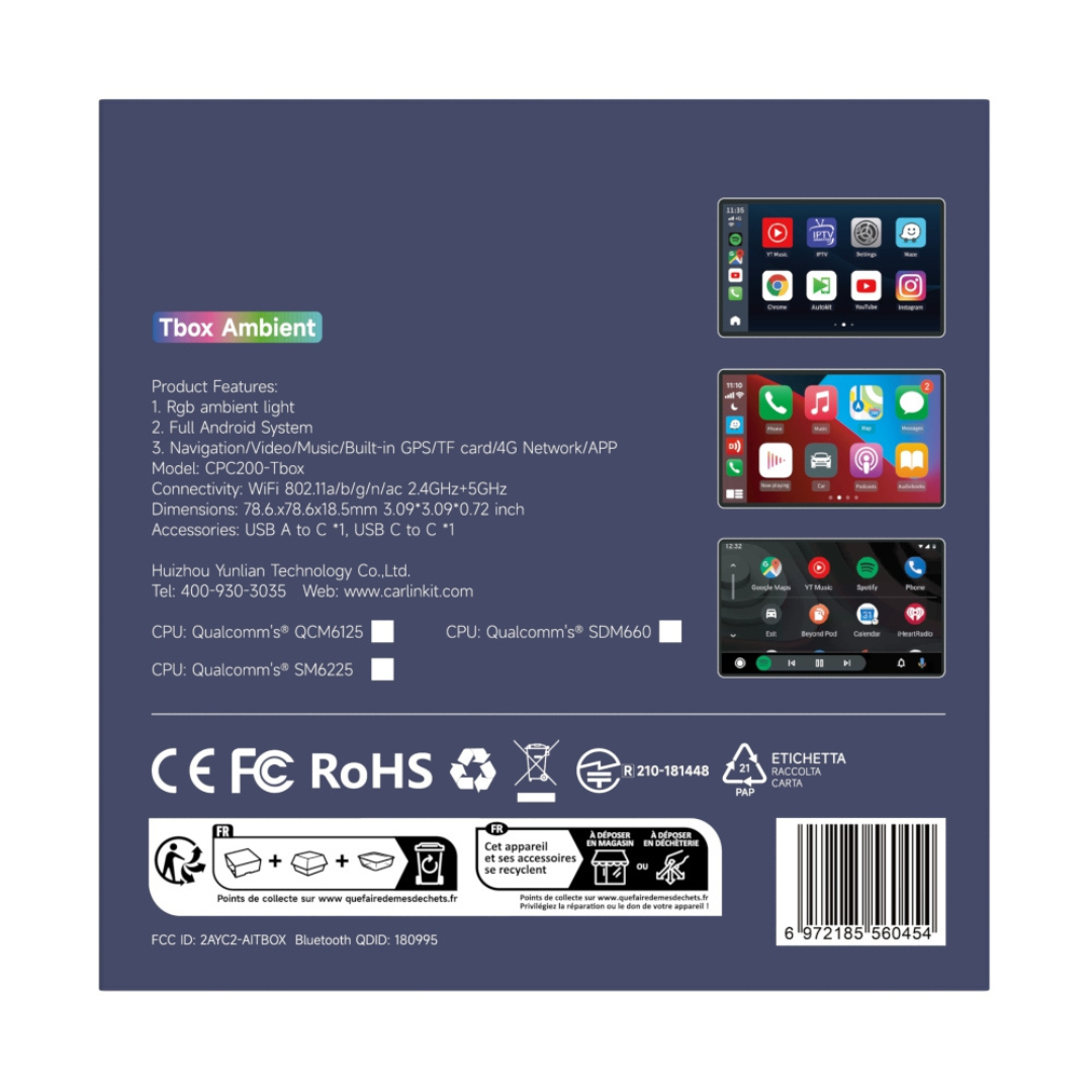 Carlinkit CPC200-Tbox Ambient 4GB+64GB - Android Multimedia Adapter