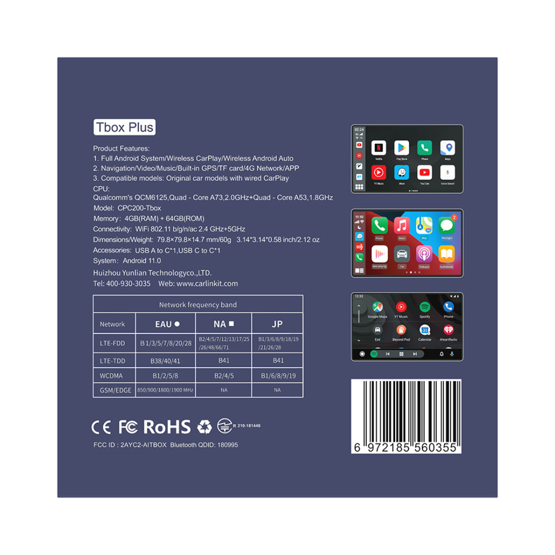 Carlinkit CPC200-Tbox Plus 4GB+64GB - Android Multimedia Adapter